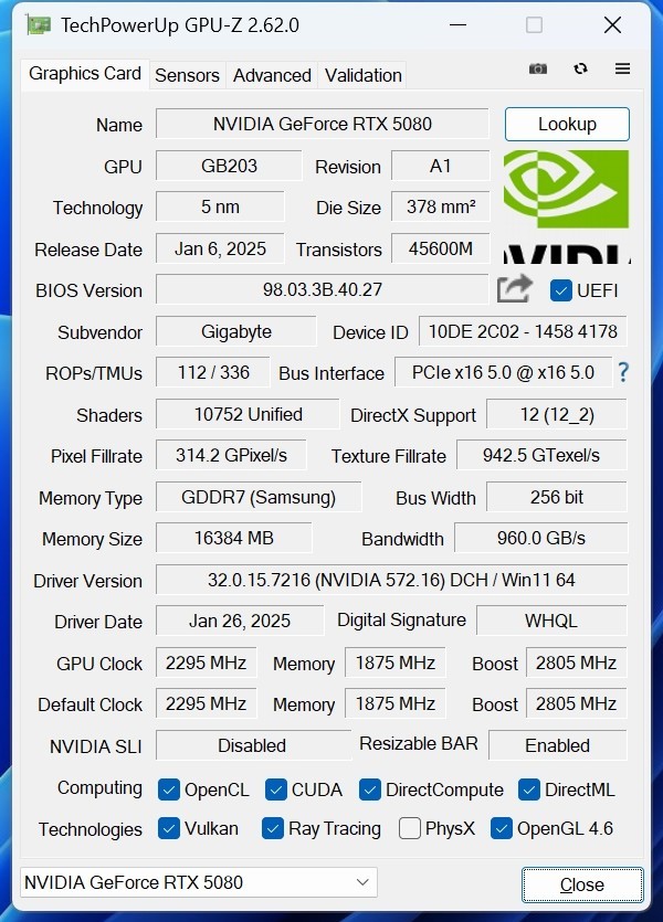 技嘉RTX 5080超级雕评测 DLSS 4让帧数突破显示极限！
