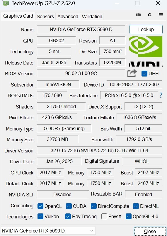 映众GeForce RTX 5090 D 曜夜 X3评测：16499元抢到就是赚！