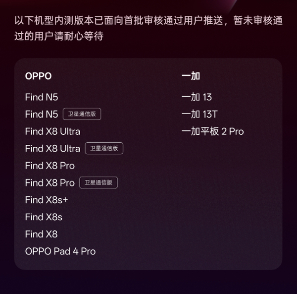OPPO ColorOS 16首批机型开启内测升级 共计13款