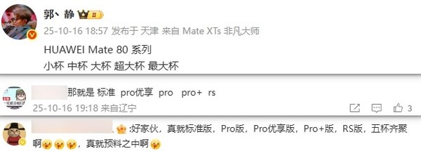 曝华为Mate 80系列将推5款新机 含优享版 11月底发布？