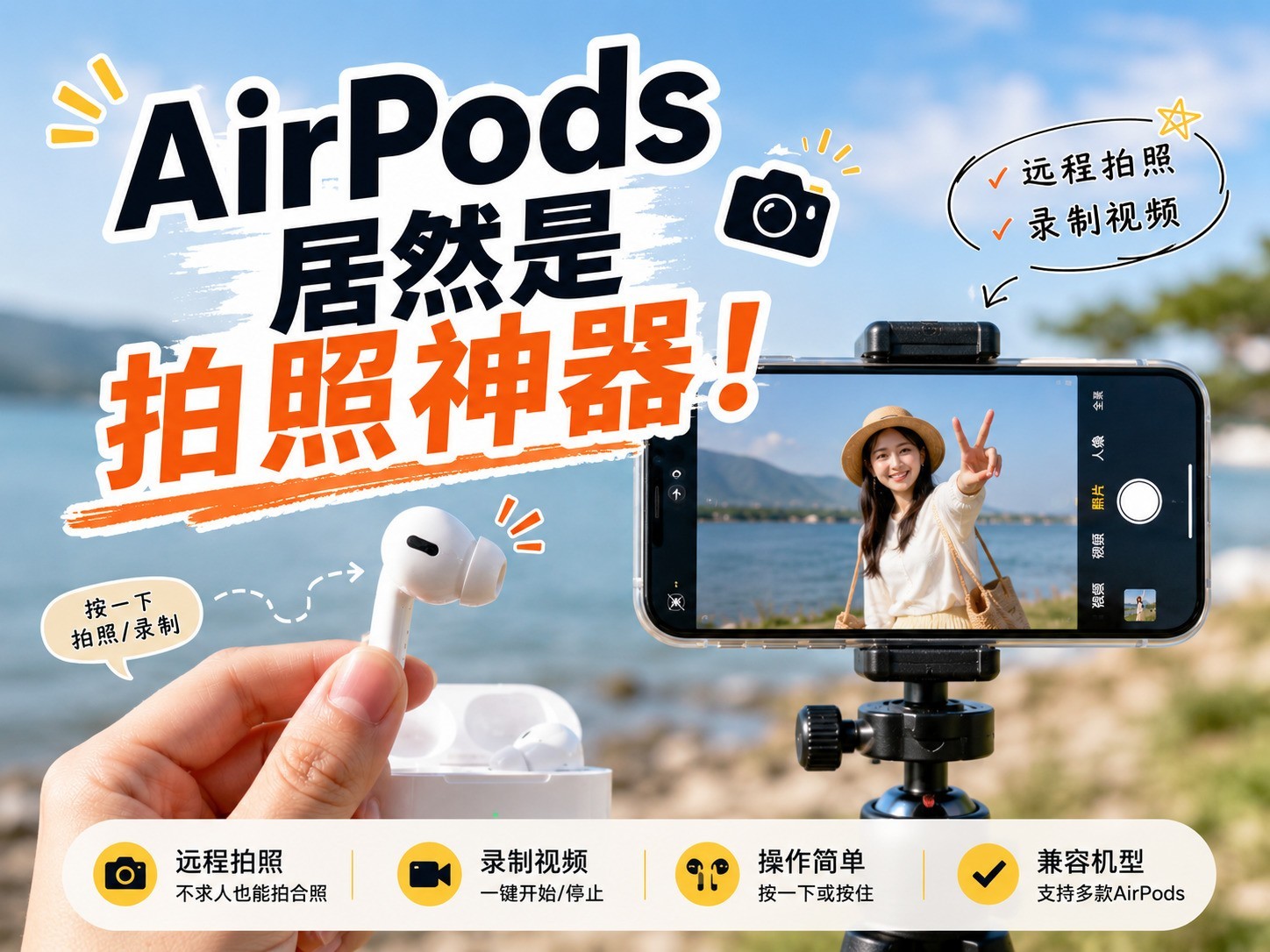 AirPods居然是拍照神器:关键时刻真的很实用!