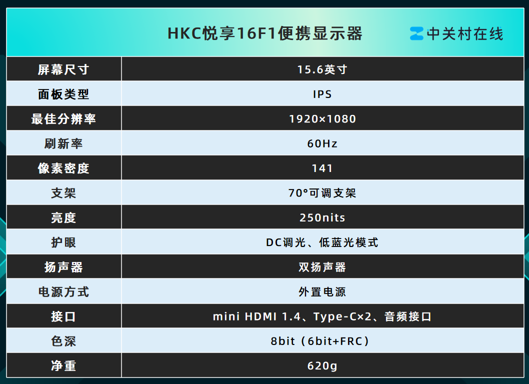 HKC悦享16F1便携显示器评测:行者不拘,大屏随行